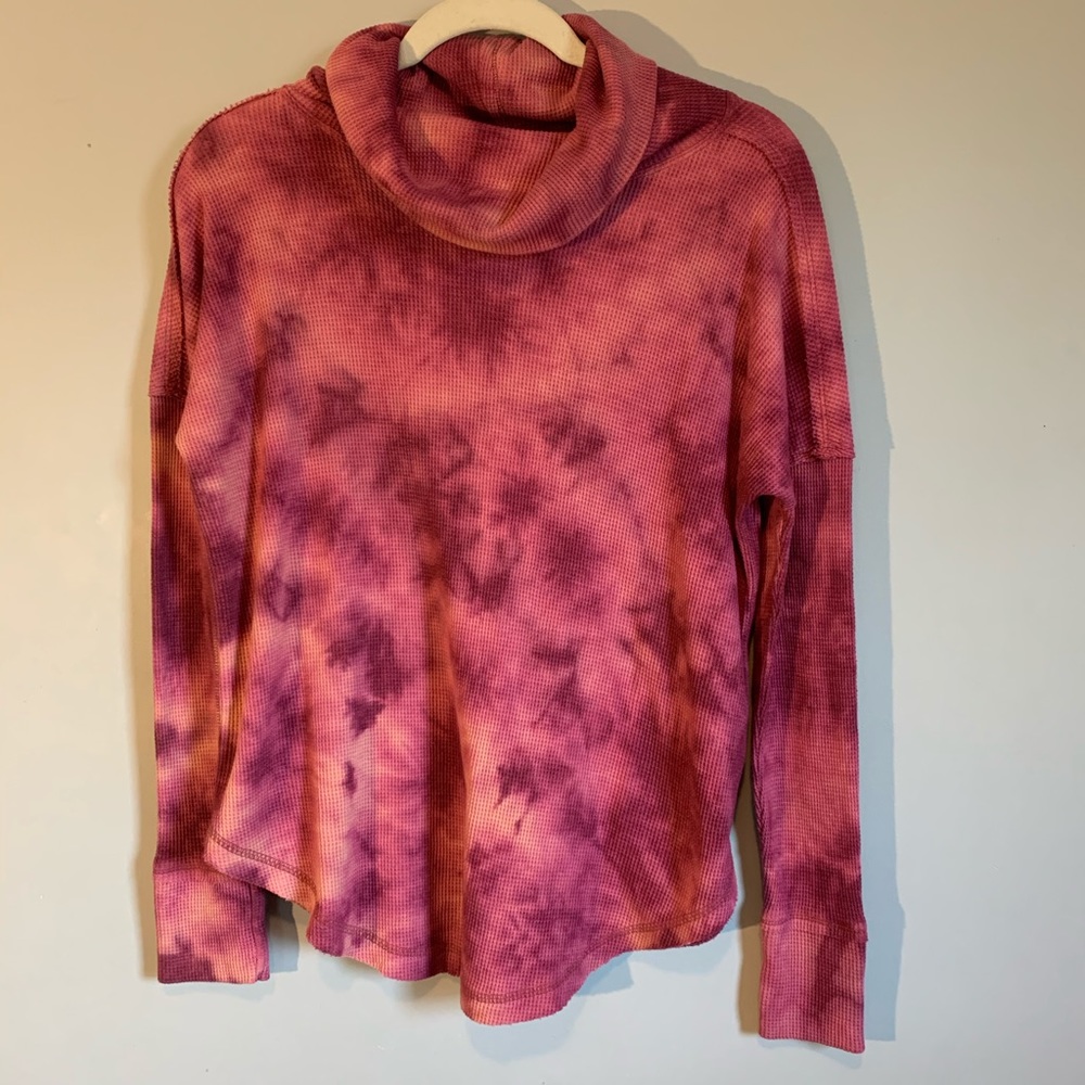 Anthropologie Maeve tie dye waffle weave shirt